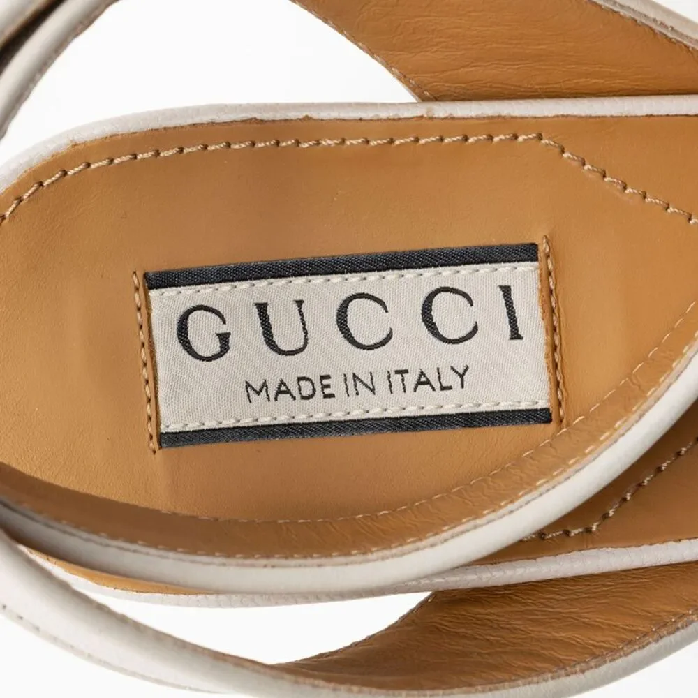 Gucci Leather Horsebit Platform Sandals - Size 9 / 39 - Picture 7 of 8